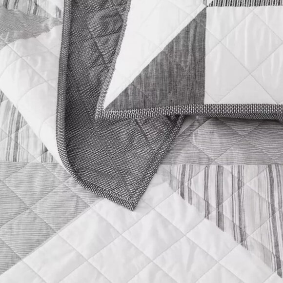 Pem America Origami Pieced Nautical Patchwork 3-piece Quilt Set, Reversible, NWT - Picture 4 of 4